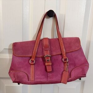 Rare find Y2K Vintage Coach 9270 Hampton flap suede bag